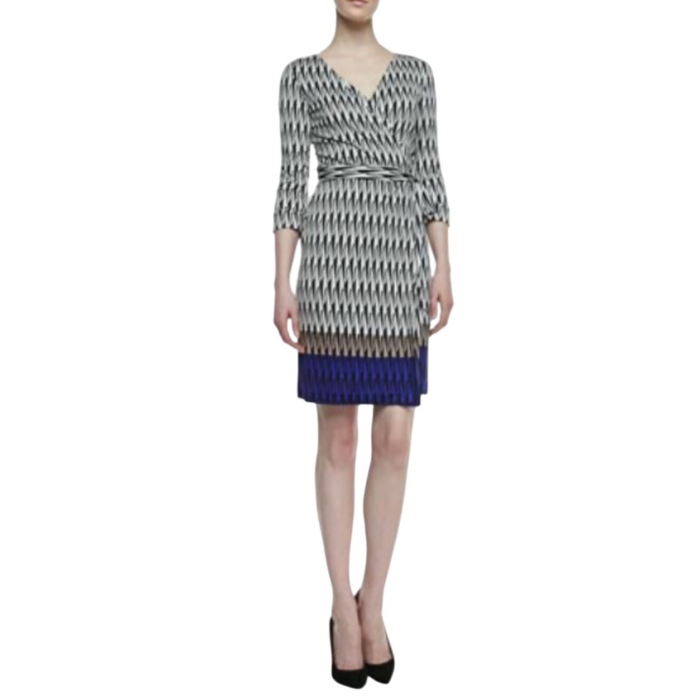 Diane von Furstenberg DVF New‎ Julian Two Silk Wrap Dress Geometric Print 4 $595 - Picture 4 of 16